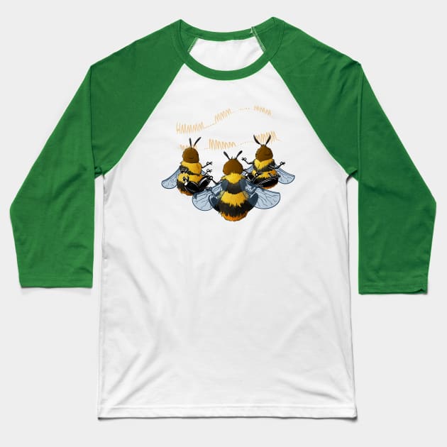 Bumble Bee Meditation - Be Content Baseball T-Shirt by Big Appetite Illustration